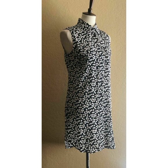 Equipment Womens Black White Endless Hearts Dress - Picture 7 of 12